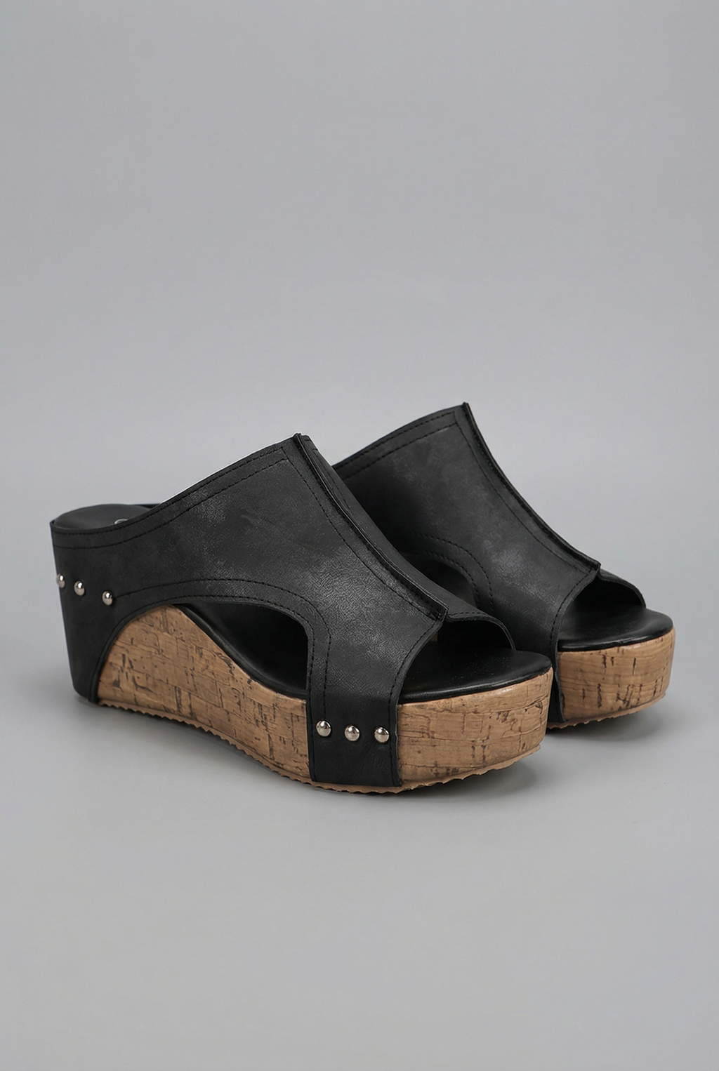 Women's Retro-Inspired Platform Wedge Slip-On Open-Toe Sandals