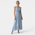 Women’s V Neck Maxi Dress Elastic Summer