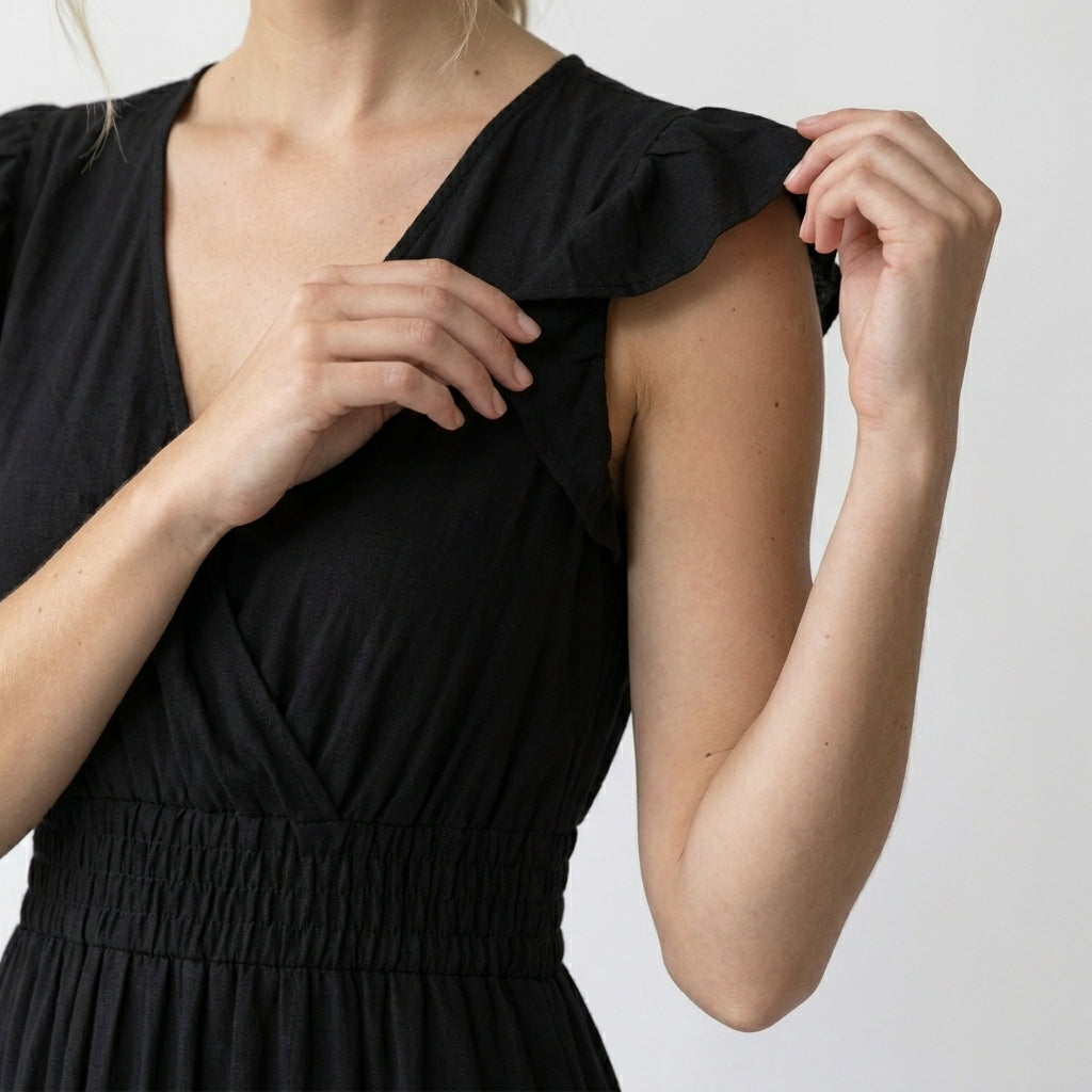 Women’s V Neck Maxi Dress Elastic Summer
