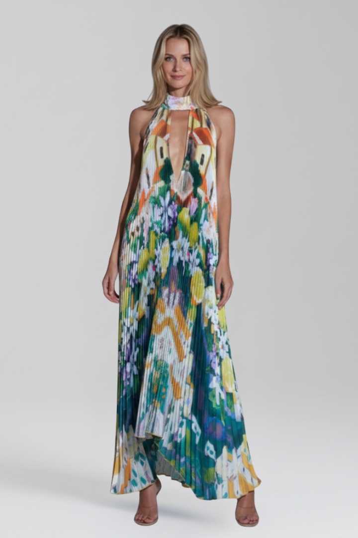 Women's Sleeveless Pleated Maxi Dress