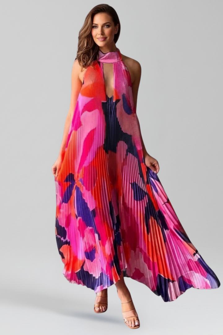 Women's Sleeveless Pleated Maxi Dress