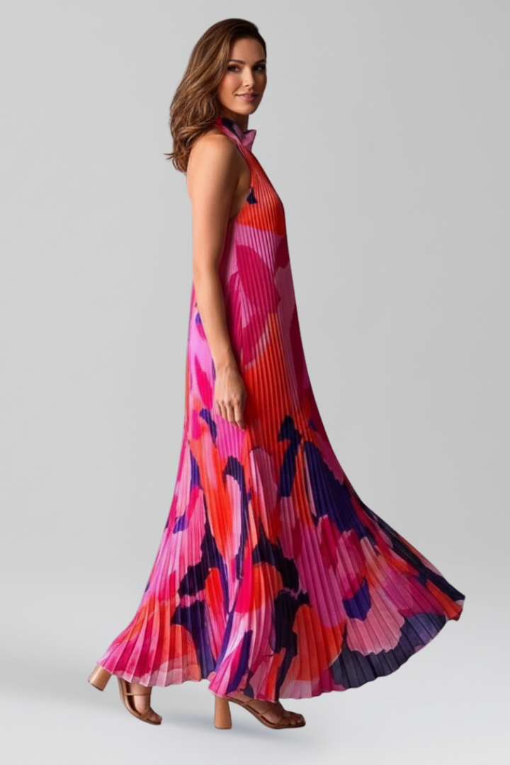 Women's Sleeveless Pleated Maxi Dress