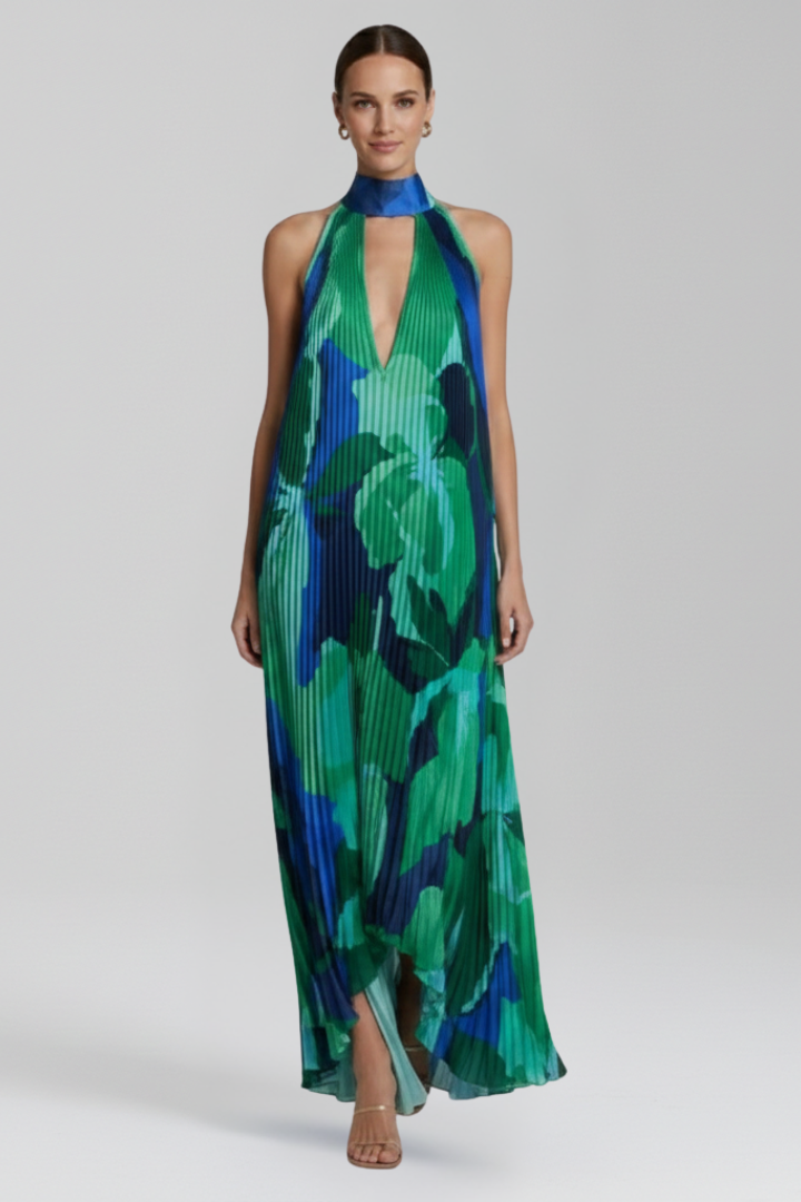 Women's Sleeveless Pleated Maxi Dress