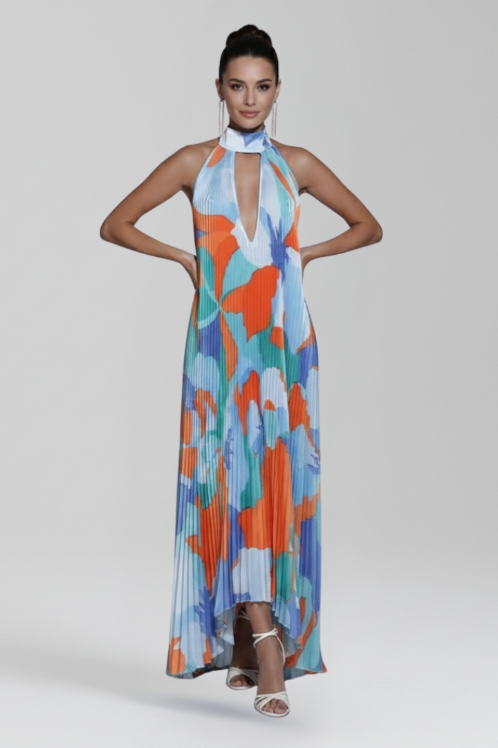 Women's Sleeveless Pleated Maxi Dress