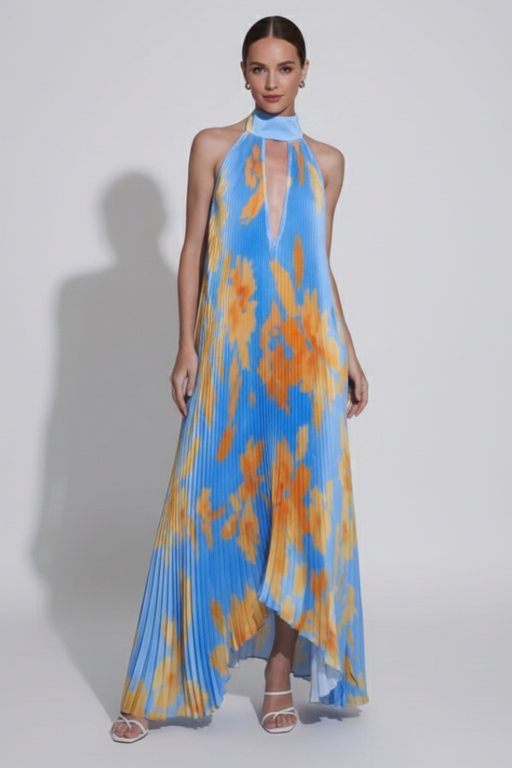 Women's Sleeveless Pleated Maxi Dress