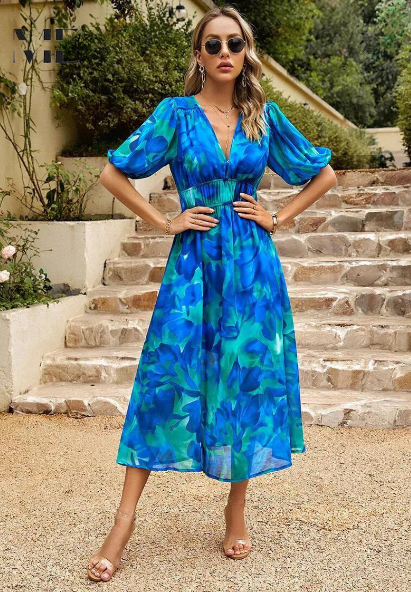 Women's Midi Dress V Neck