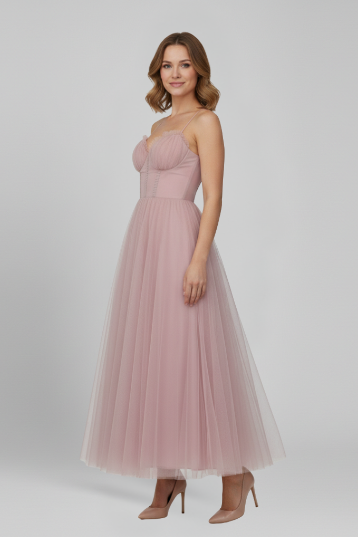 Women's Strapless Layered Maxi Dress