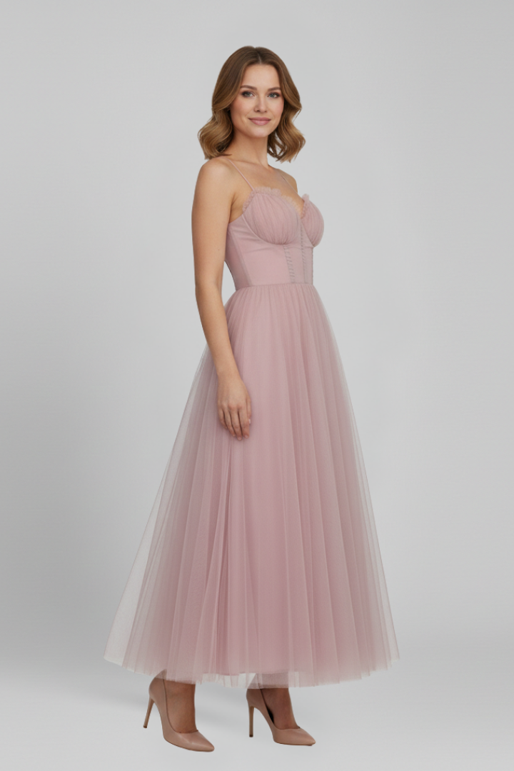 Women's Strapless Layered Maxi Dress
