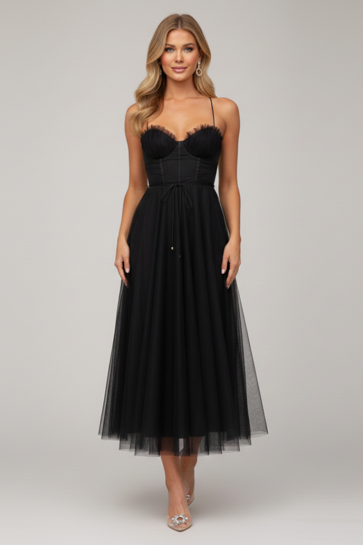 Women's Strapless Layered Maxi Dress