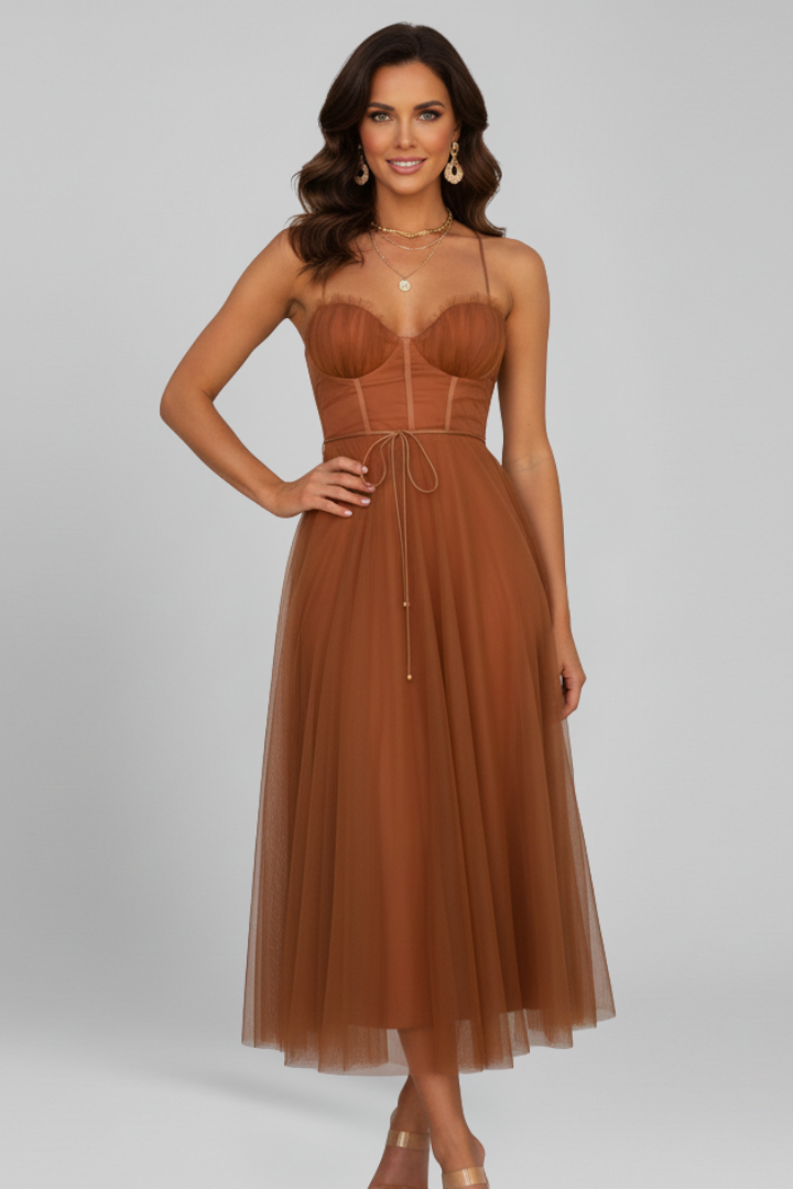 Women's Strapless Layered Maxi Dress